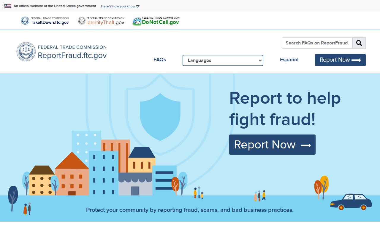 FTC fraud reporting portal linked from Encinitas public-record safety research