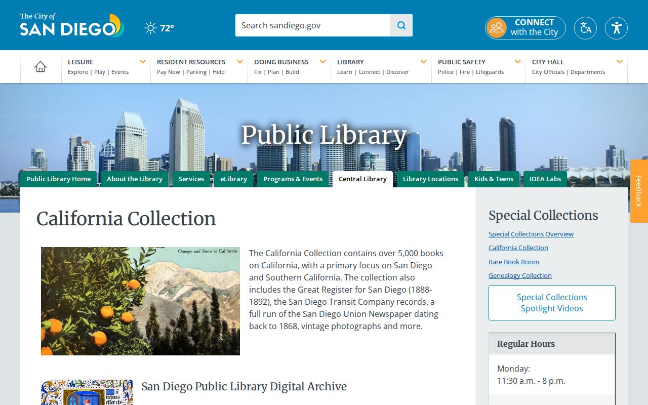 San Diego Public Library California Collection city directories for Encinitas research