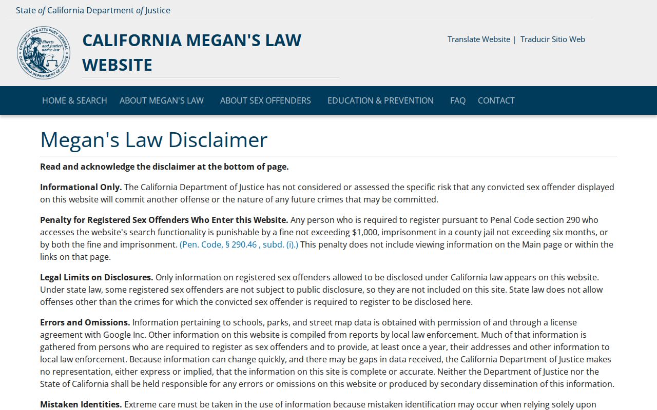 California Megan's Law public search used with caution in Encinitas neighbors research