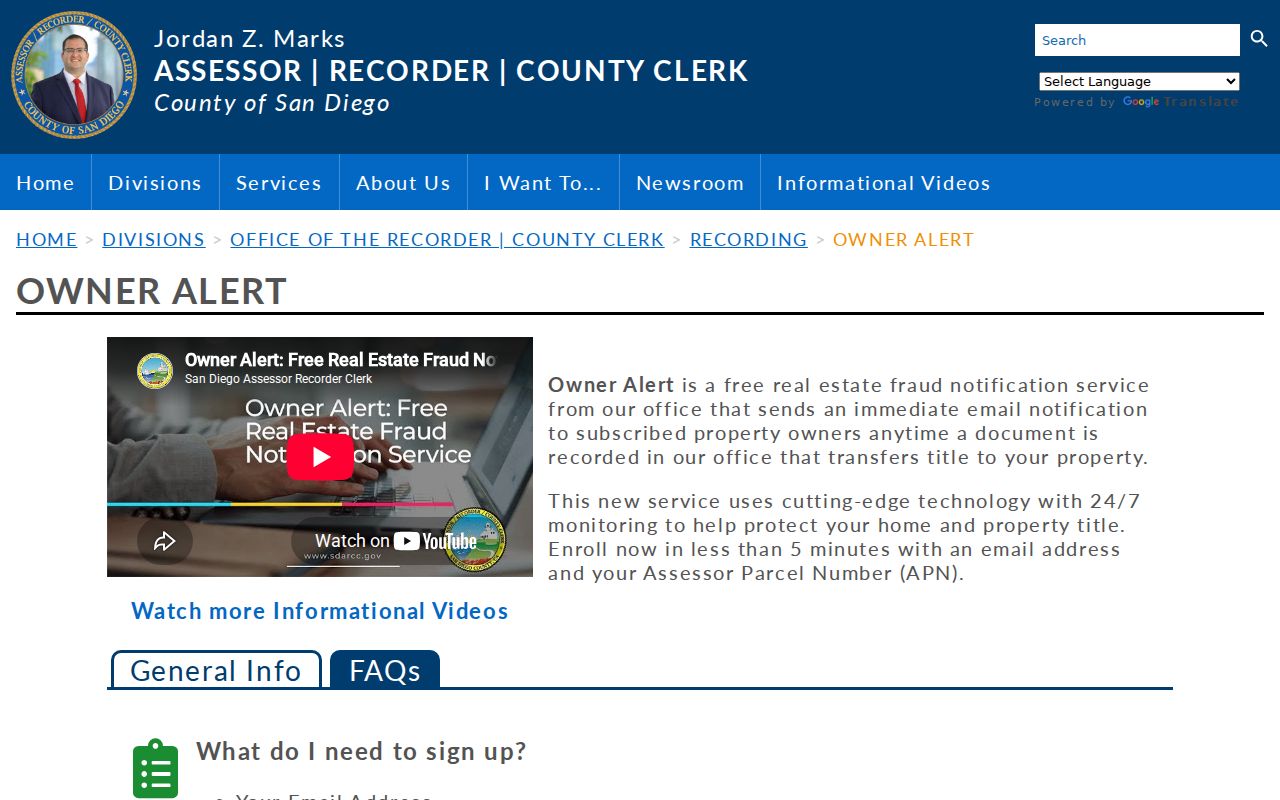 San Diego County Owner Alert resource for an Encinitas neighbors block search