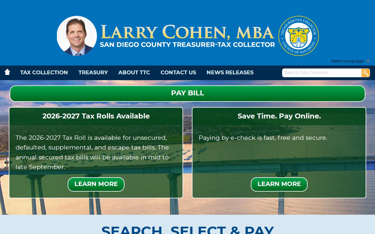 San Diego County property tax search used after an Encinitas street lookup
